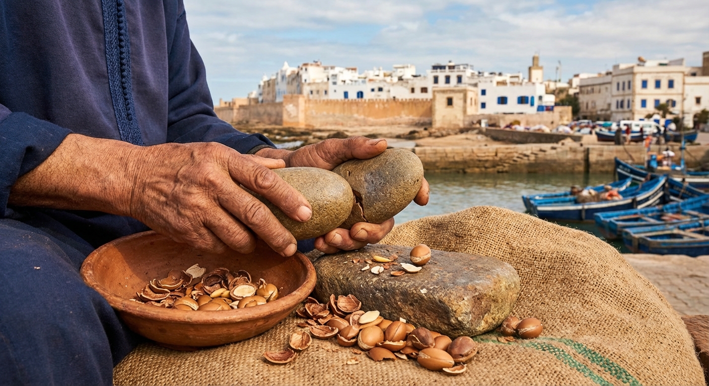 artisan-cracking-argan-nuts-essaouira-coastline
