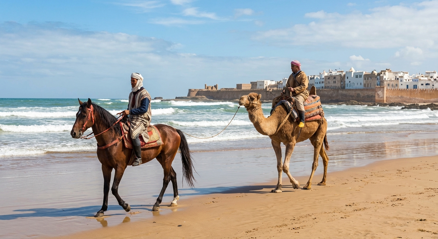 horseback-camel-riders-essaouira-beach-sand-ocean