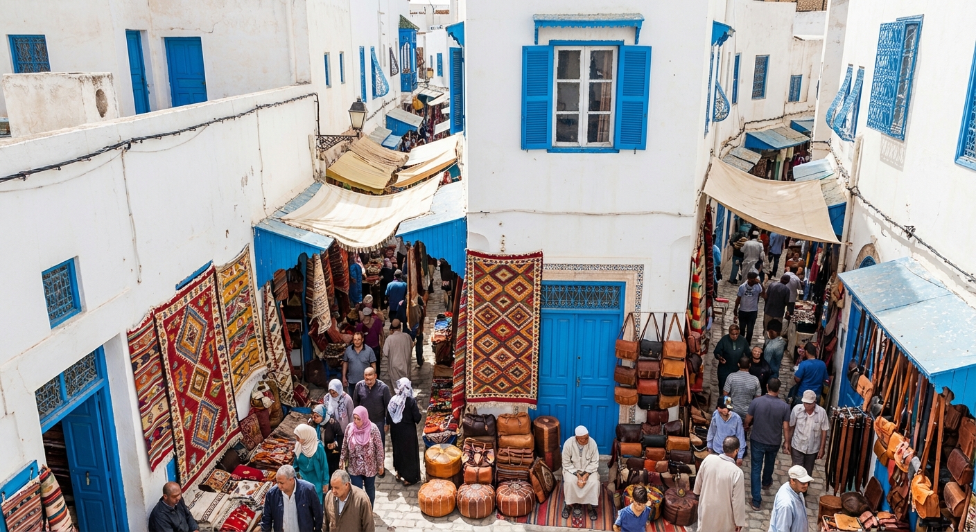 medina-narrow-alley-blue-white-architecture