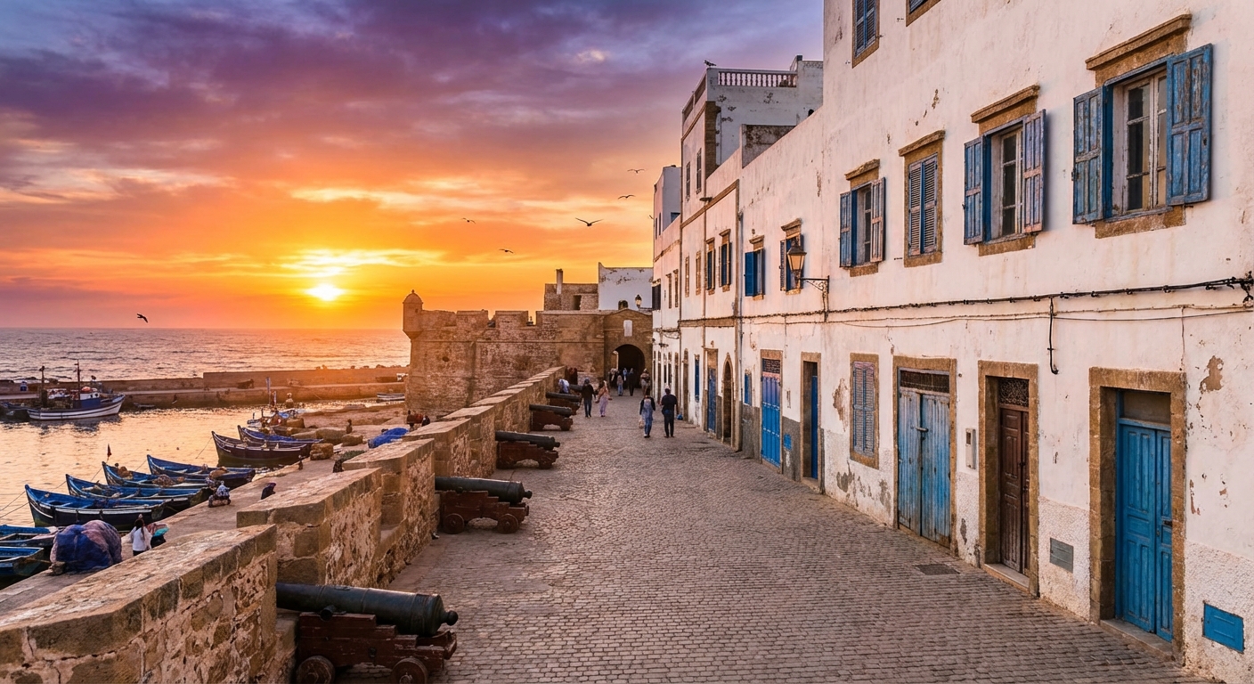 essaouira-blue-shutters-sunset-ocean-ramparts