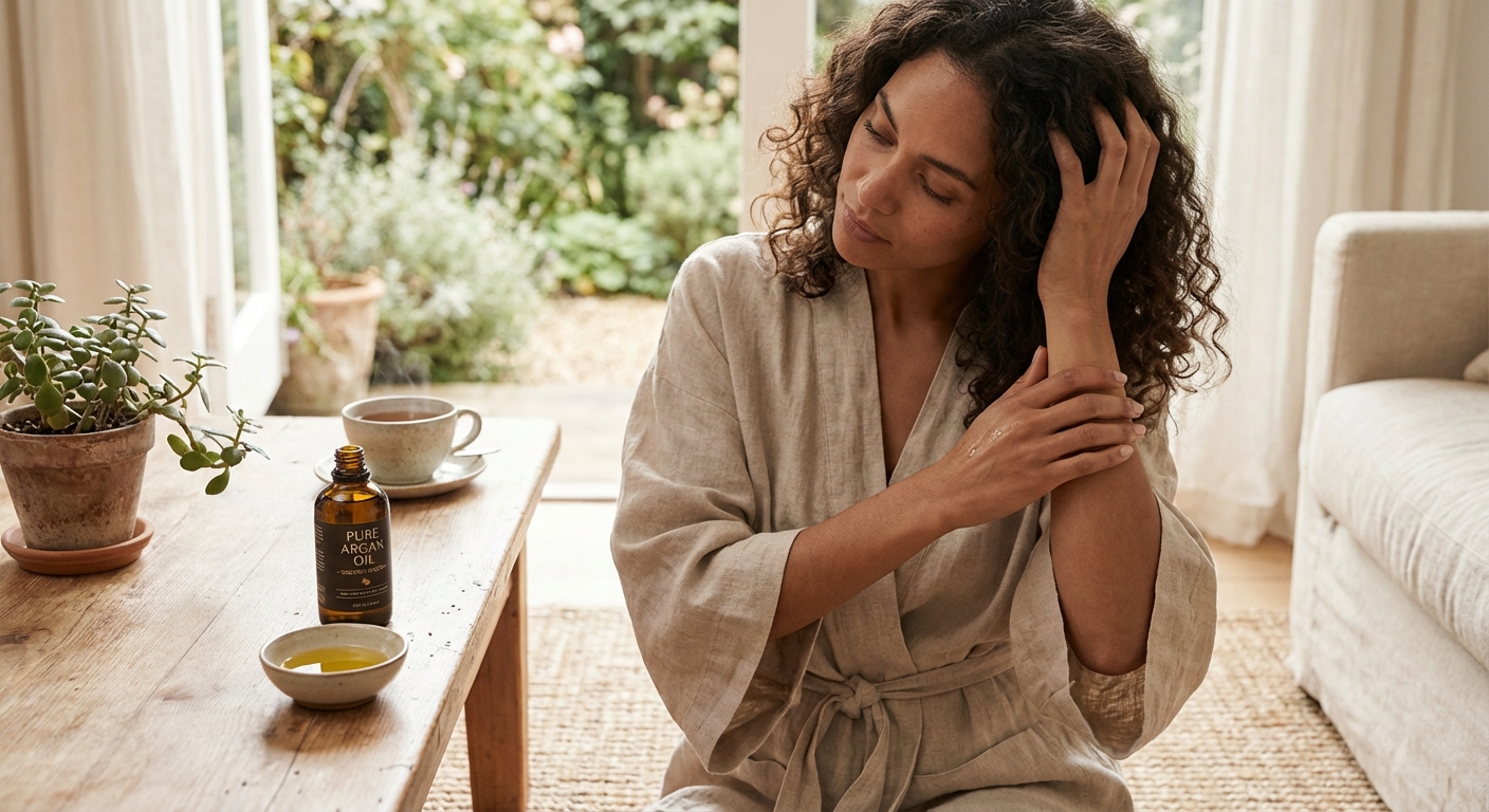 serene-model-argan-oil-beauty-health-application