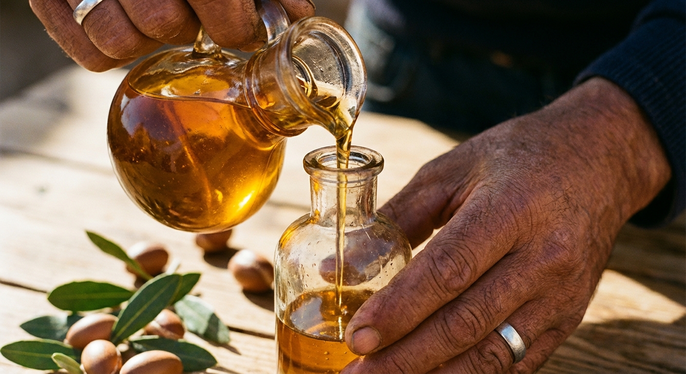 pure-argan-oil-pouring-closeup-hands-glass-bottle