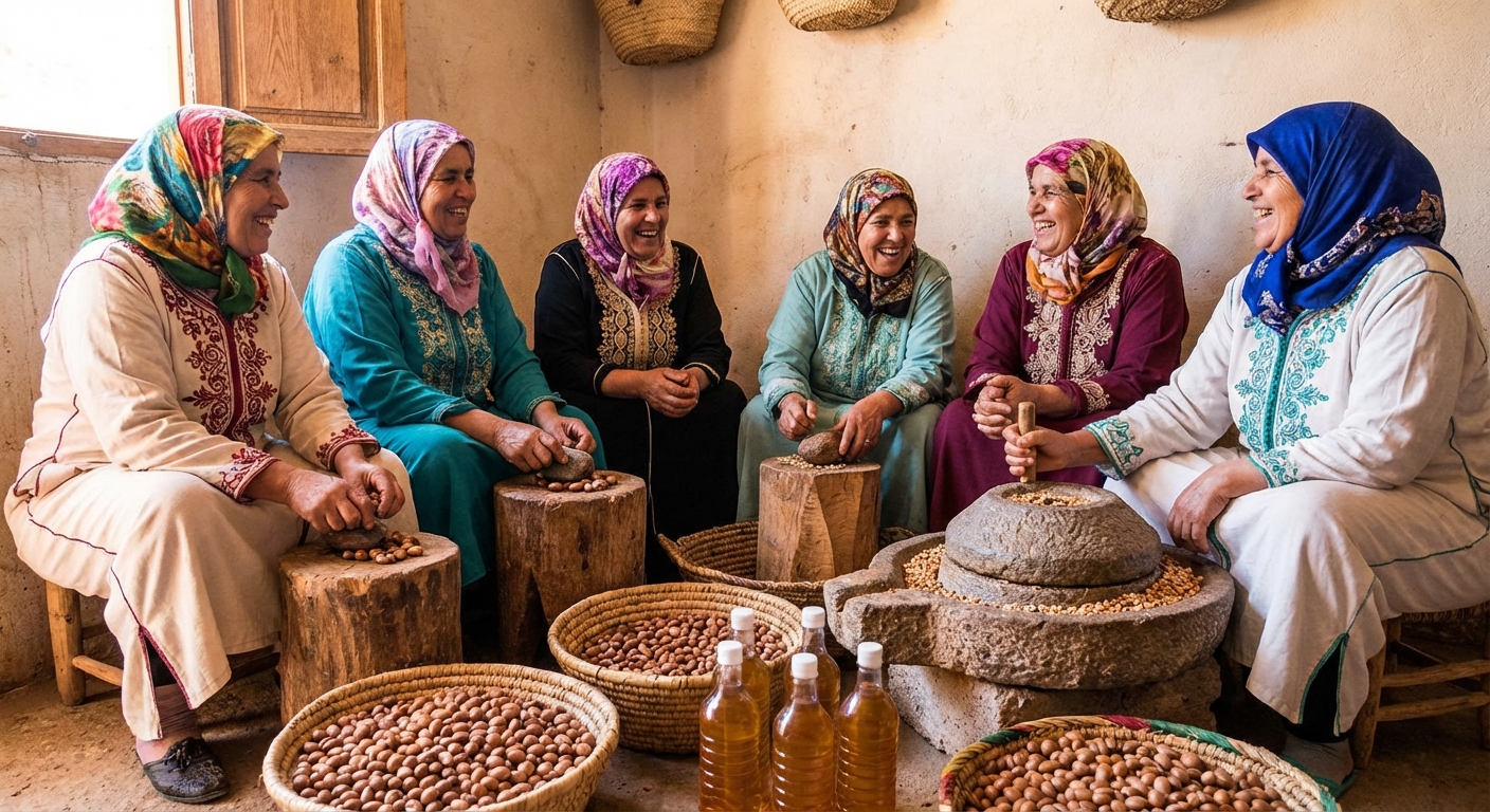 berber-women-argan-oil-cooperative-smiling
