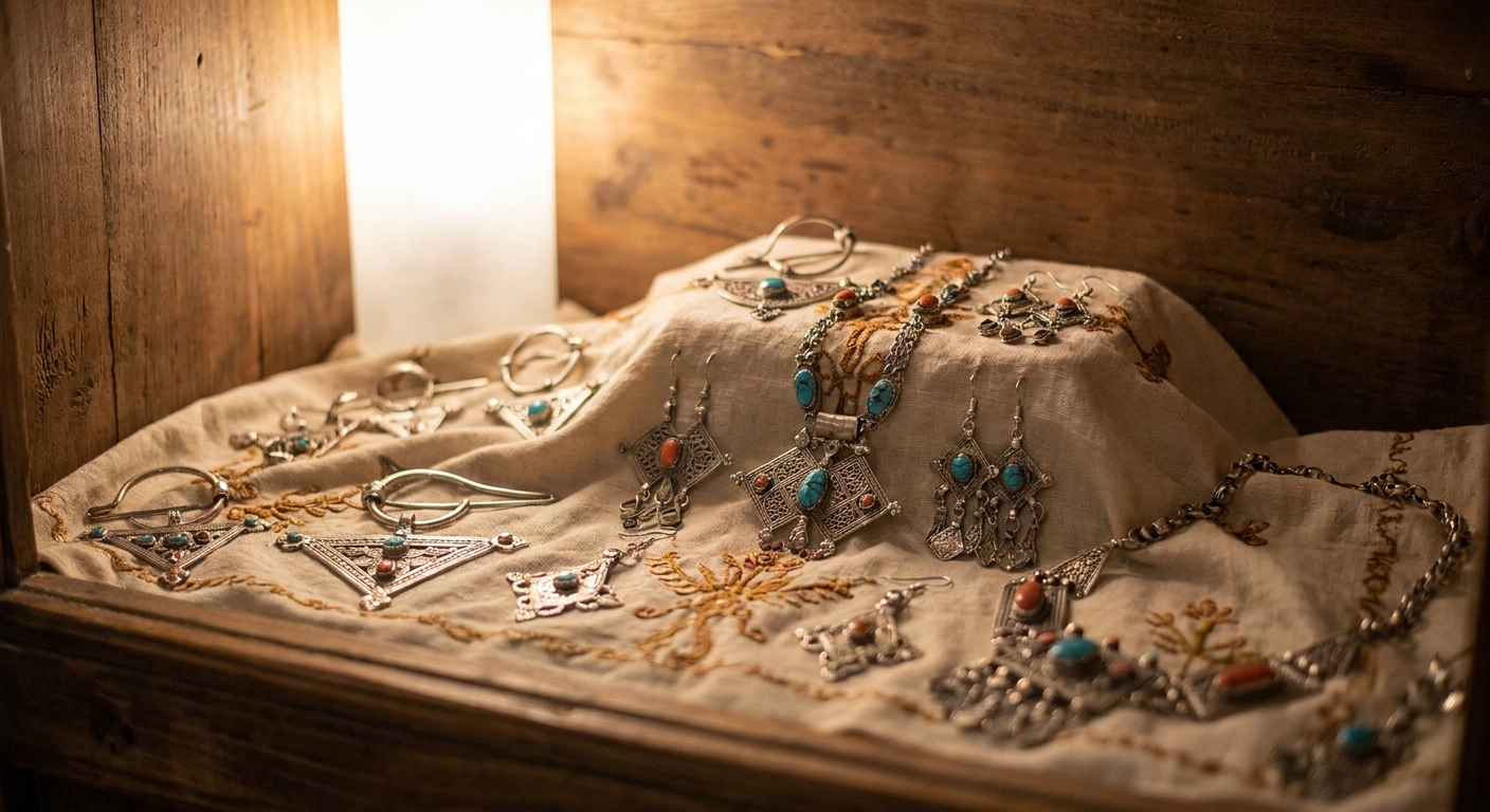 silver-berber-jewelry-display-intricate-designs