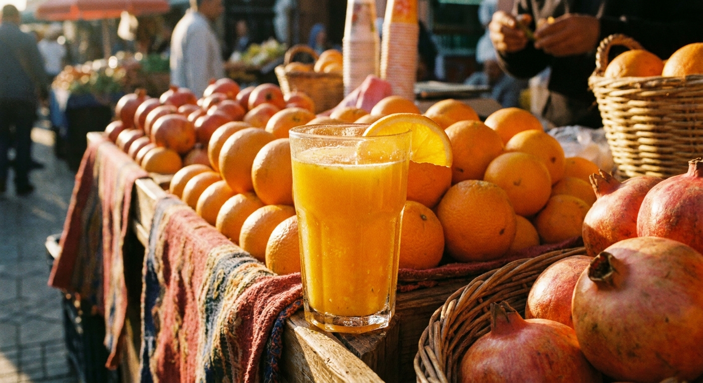 bancarella-di-succo-d'arancia-fresco-frutta-sole-del-pomeriggio