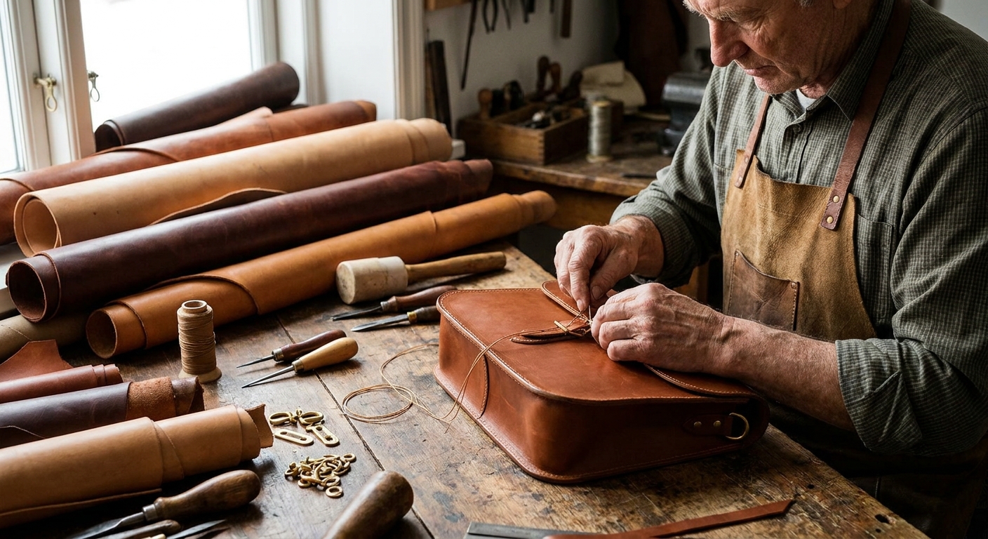 leather-craftsman-making-bag-textures-tools