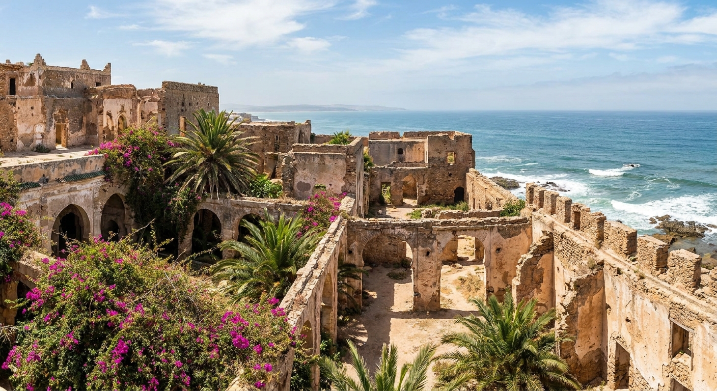 dar-soltane-palace-ruins-lush-greenery-ocean