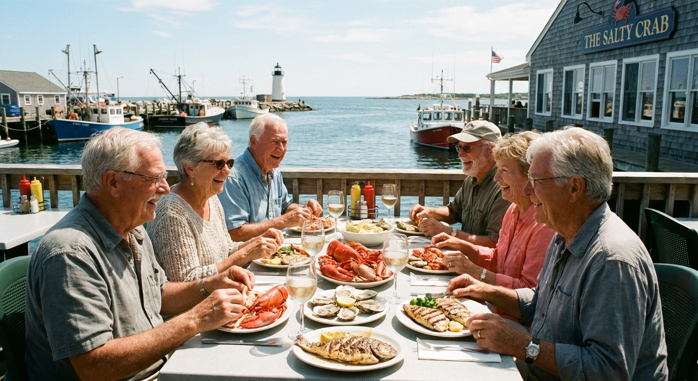 seniors-leisurely-lunch-harbor-seafood-ocean