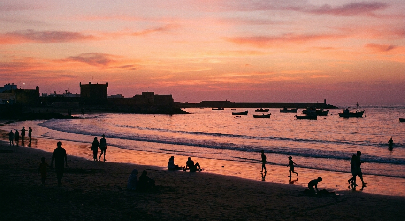 essaouira-beach-sunset-serenity-people-silhouettes