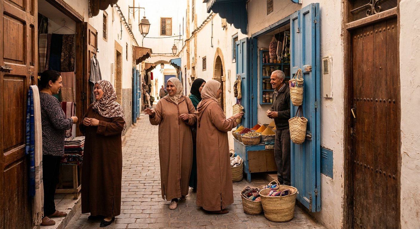 mulheres-passeando-essaouira-vielas-comerciantes