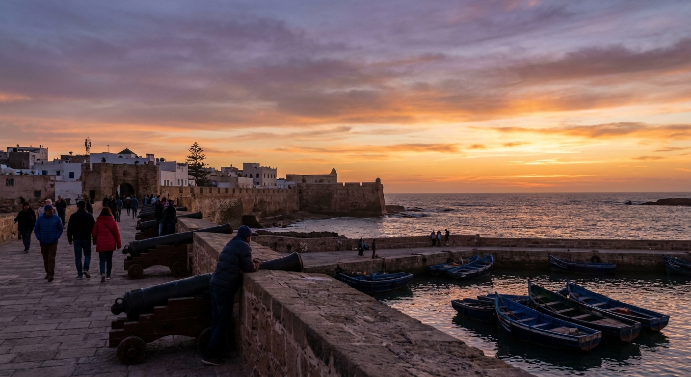sunset-essaouira-ramparts-ocean-locals-view