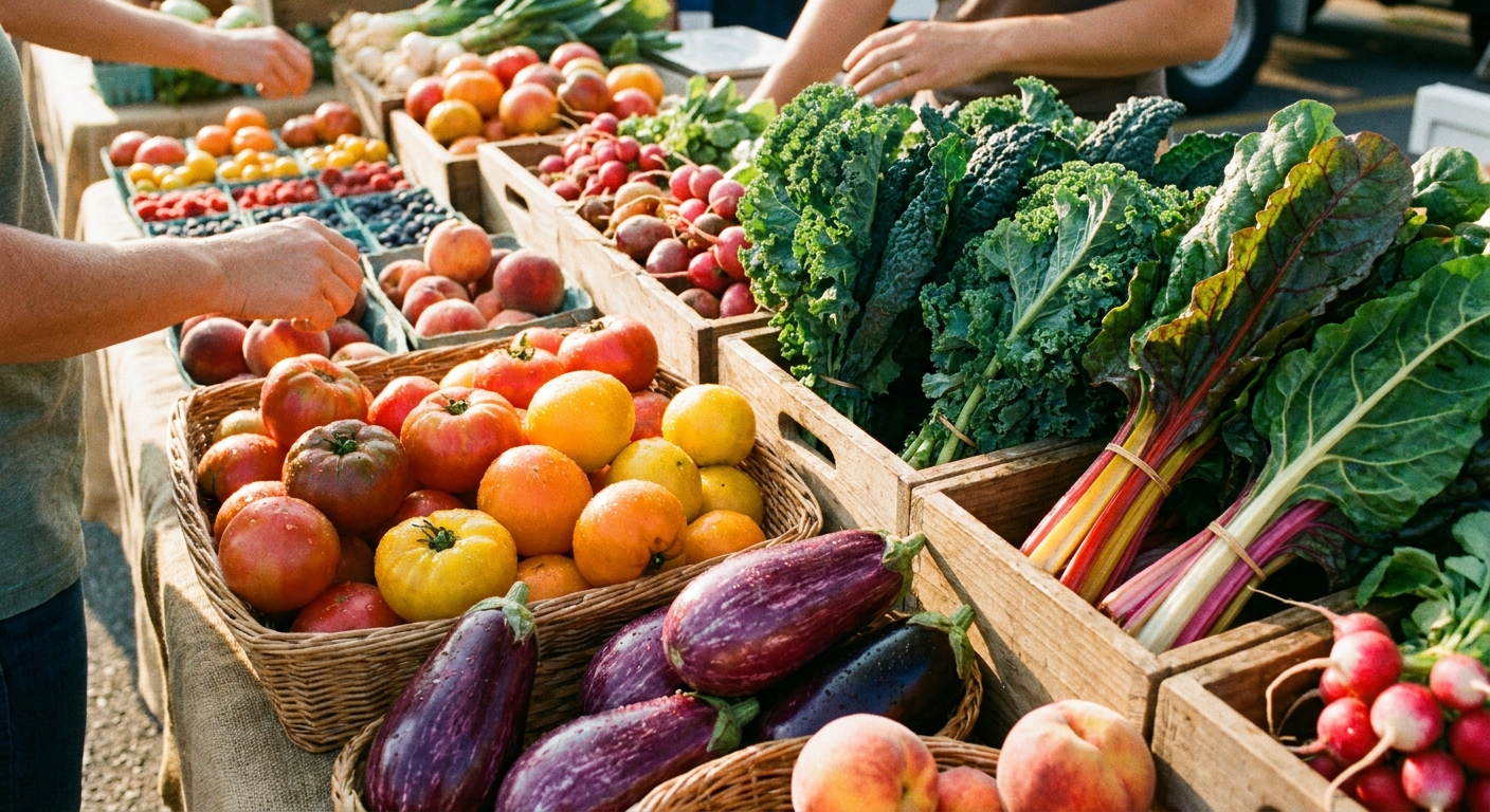 fresh-fruits-vegetables-market-display-sunlight