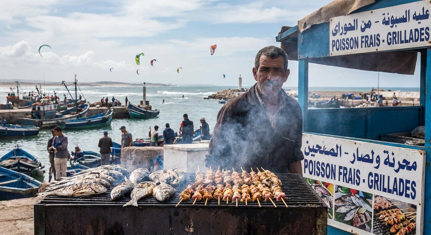 vendedor-de-mariscos-essaouira-kitesurfistas-porto