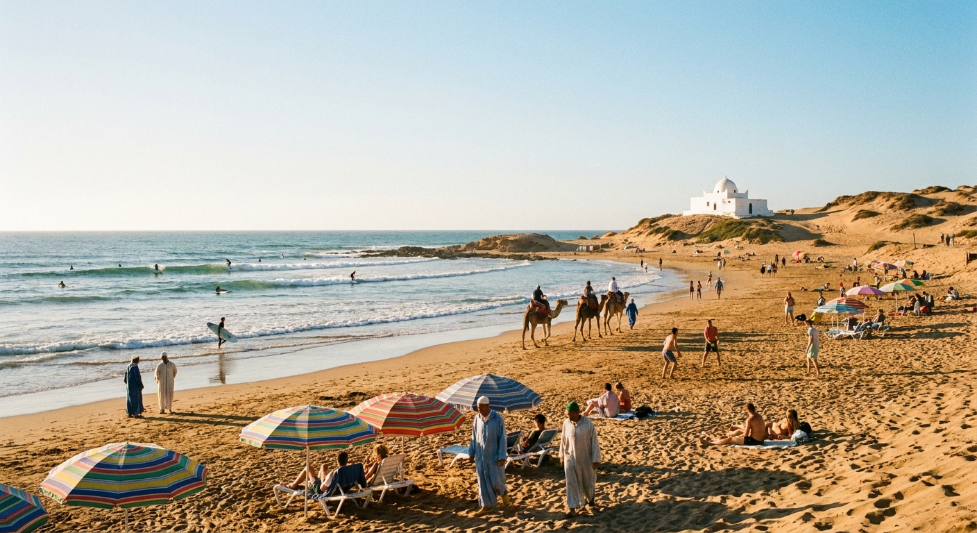 sidi-kaouki-beach-surfers-sunny-scene