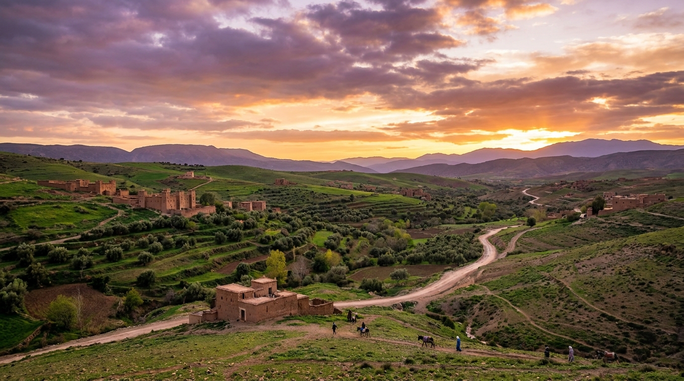 ounara-sunset-landscape-moroccan-architecture