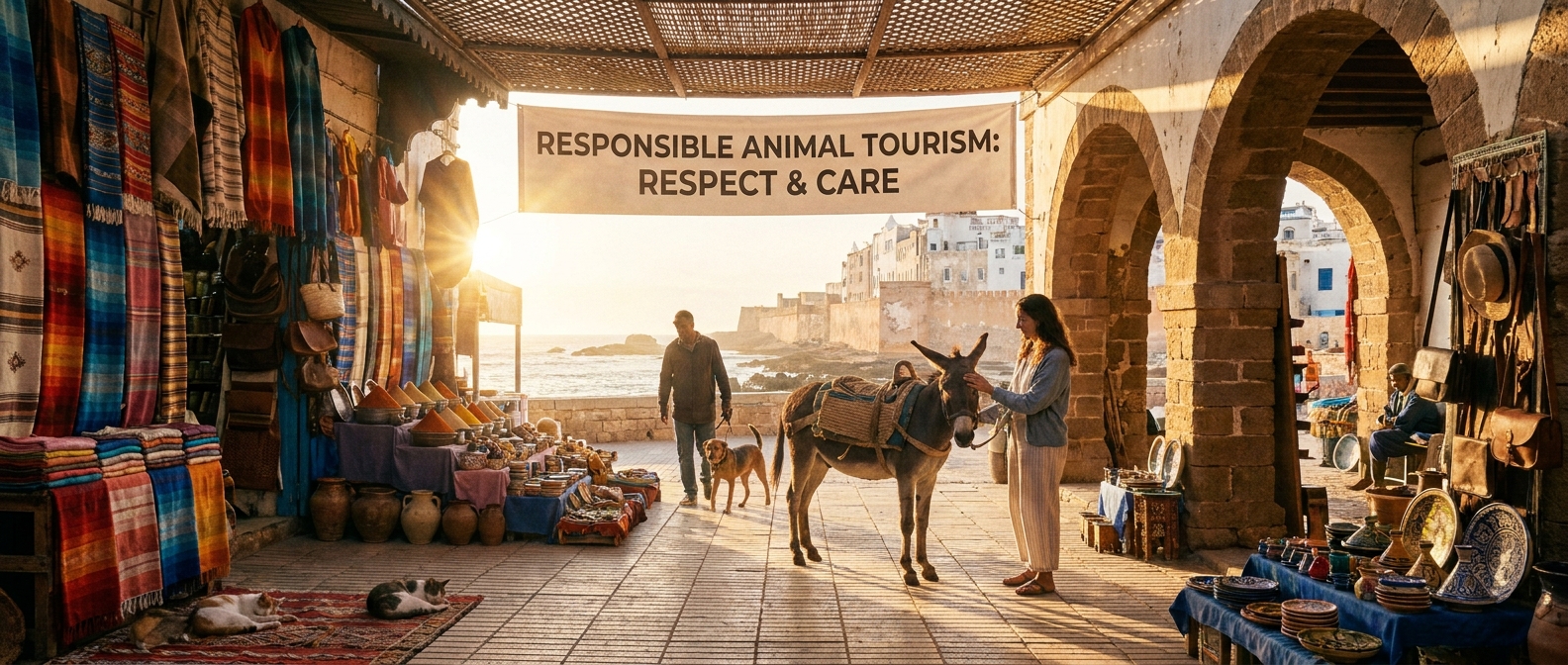 essaouira-souks-colorful-stalls-animal-tourism