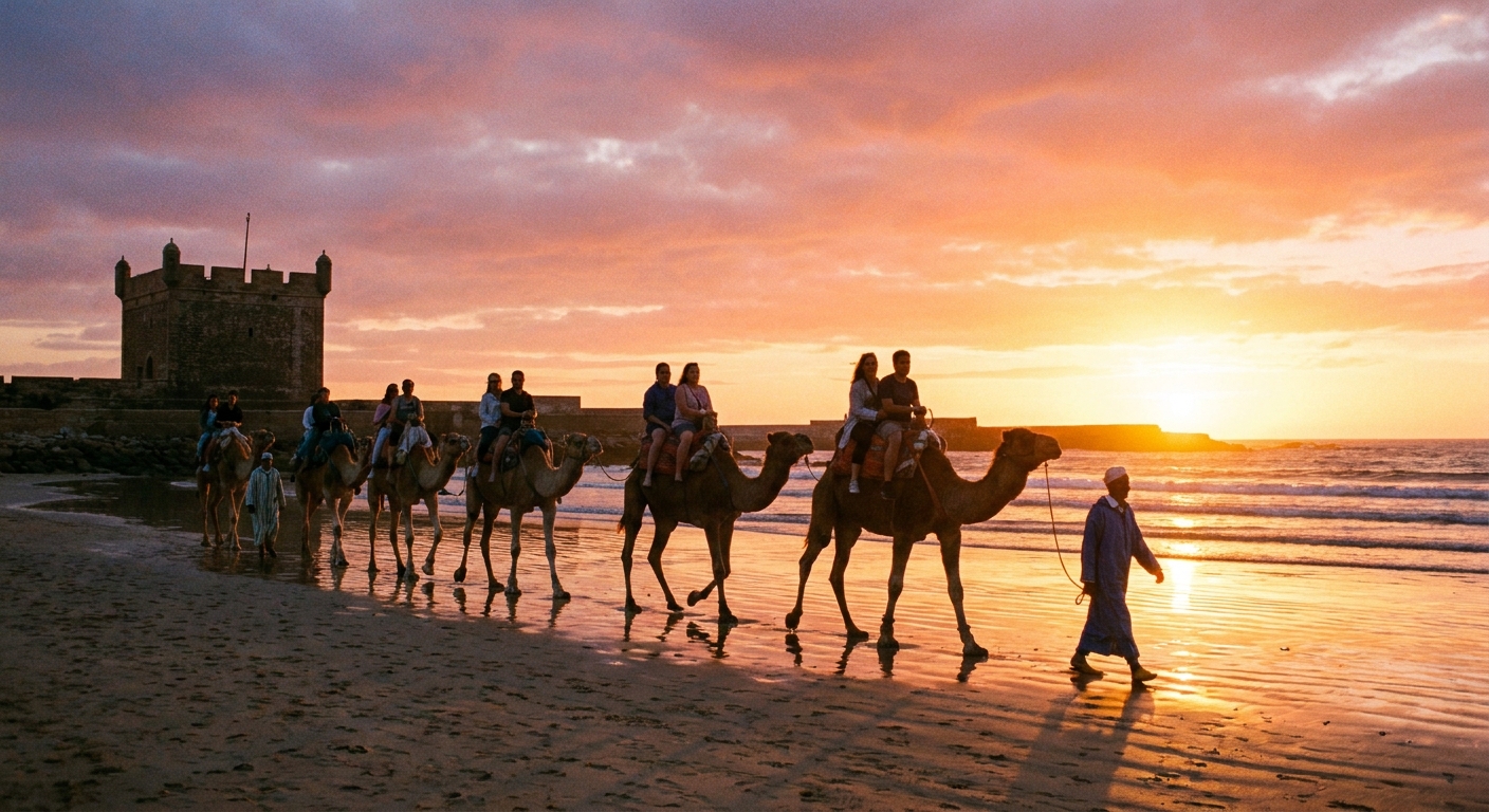 camel-trek-essaouira-sunset-beaches-coastline