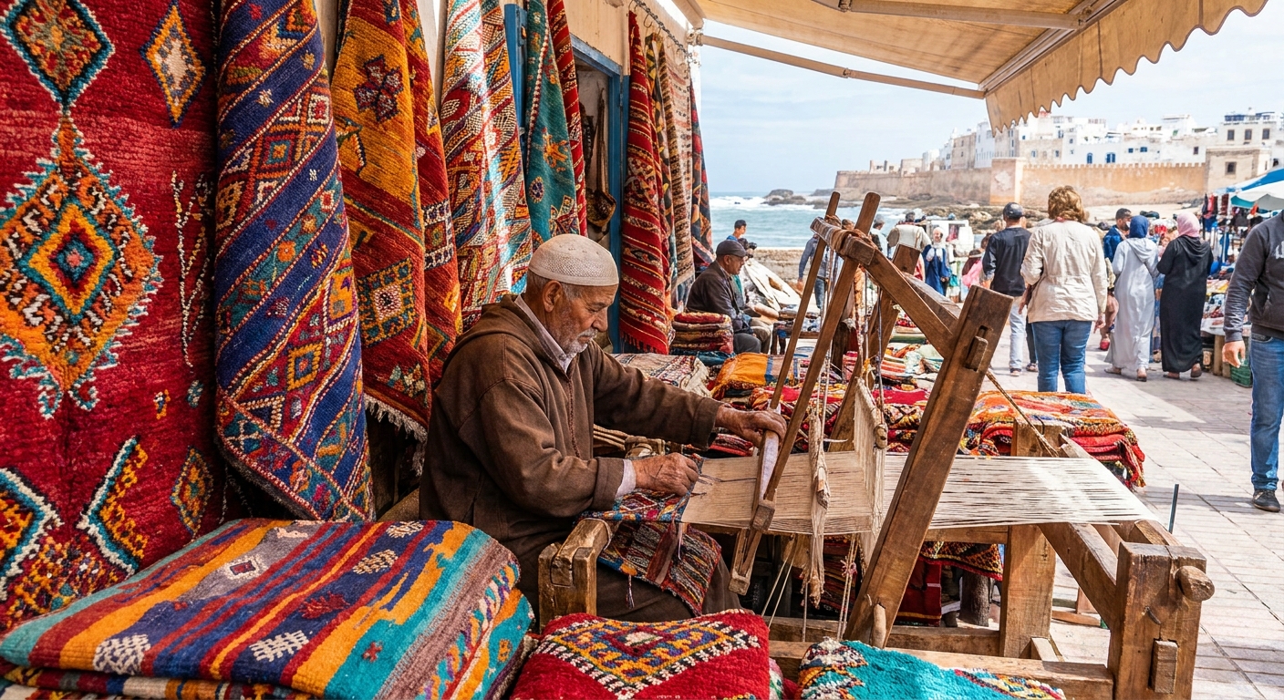 local-artisan-handwoven-rugs-essaouira-souks