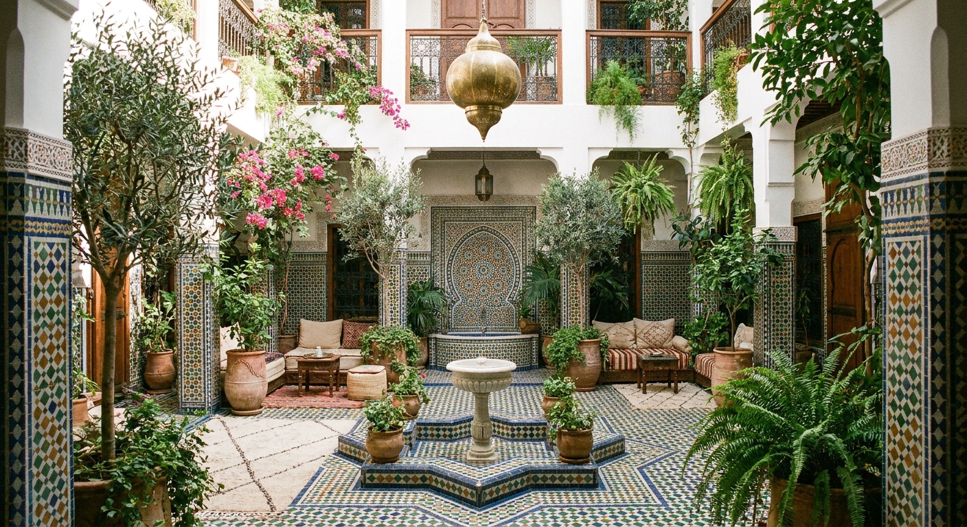 moroccan-riad-interior-tile-work-plants-serene